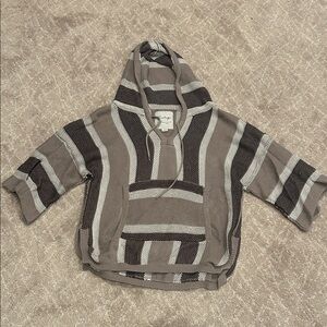 Vintage Havana Gray Striped Hoodie
